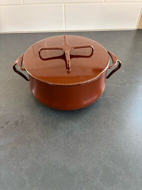 Dansk Kobenstyle Brown Enamel Covered Dutch Oven - Classic Home Kitchen Pot